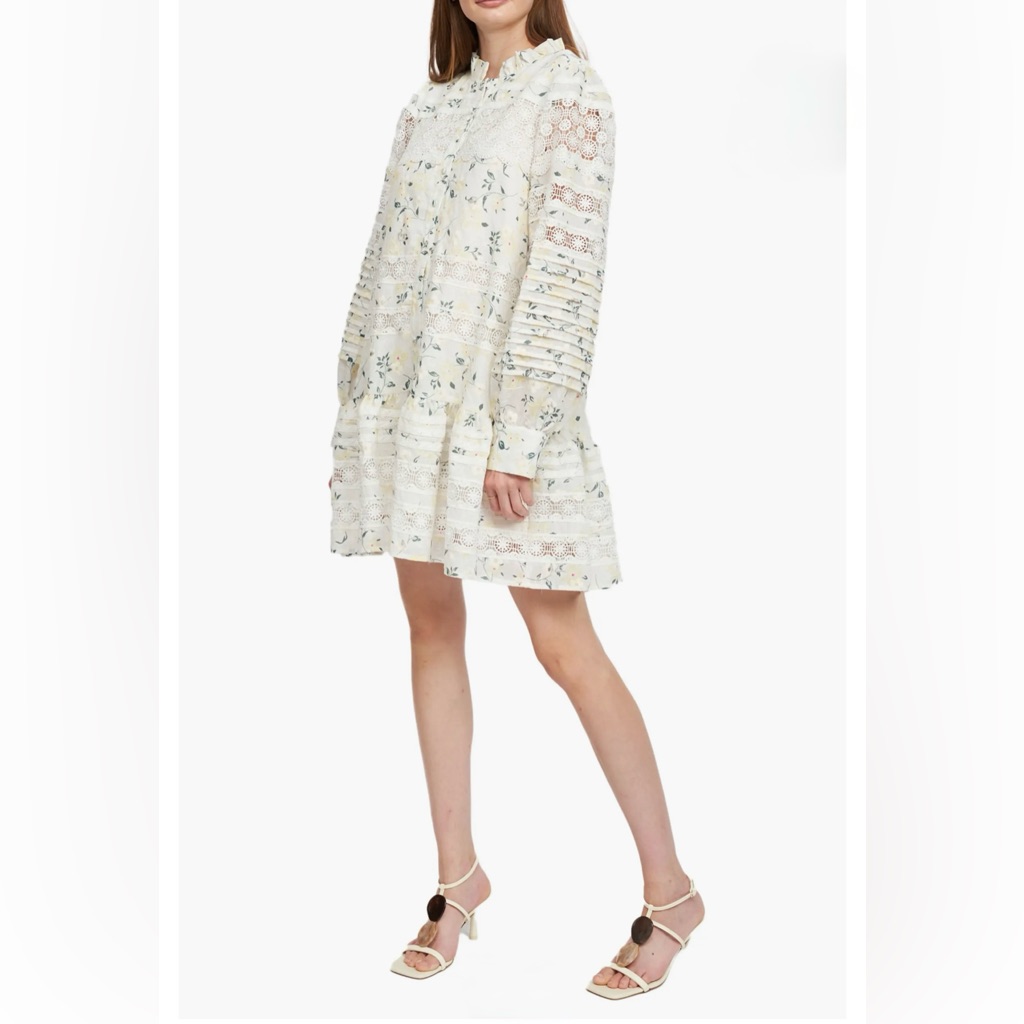 Tuckernuck Ensaison White And Yellow Loulou Mini Dress
